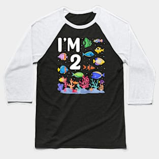 2nd Birthday Party Tropical Fish I'm Second Years Old age Bday Baseball T-Shirt